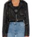 Studded Belted Faux Leather Moto Jacket