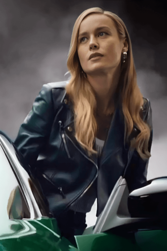 Fast X 2023 Brie Larson Black Leather Jacket