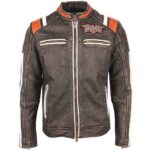 Affiliation Skull Embroidery Genuine Leather Motorcycle Jacket