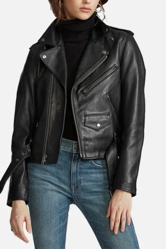 Women’s Black Biker Real Soft Leather Jacket – Motorcycle Jacket