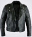 Black Leather Biker Jacket with Studs