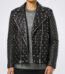 Men's Fashion Leather Jacket With Silver Studs