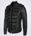 Military Leather Jacket with Studs