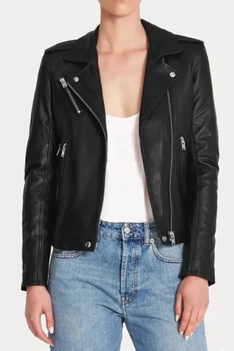 Women’s Iconic Rave Black Leather Jacket
