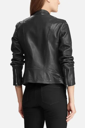 Women’s Black Biker Style Classic Leather Jacket
