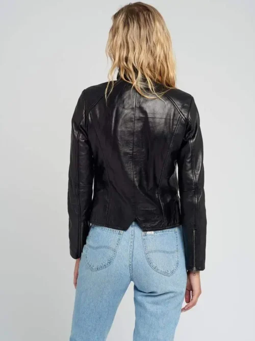 Kathleen Womens Black Leather Jacket