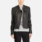Women’s Motorcycle Style Black Leather Jacket