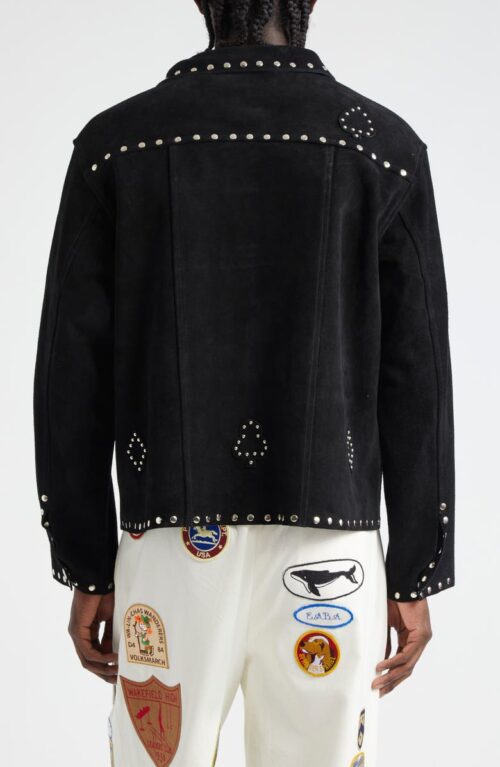 Deck of Cards Studded Suede Jacket