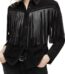 Cleo Western Leather Fringe Suede Shirt Jacket