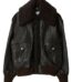 Leather Bomber Jacket with Removable Genuine Shearling Trim