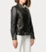 Womens Black Distressed Biker Leather Jacket