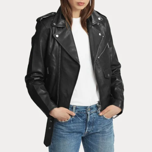Women’s Lambskin Moto Leather Jacket