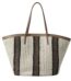 BRUNELLO CUCINELLI RAFFIA-EFFECT KNIT STRIPED SHOPPER BAG