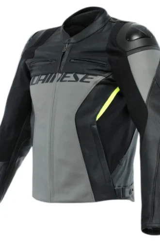 DAINESE RACING 4 LEATHER JACKET GRAY