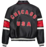 AVIREX LEATHER JACKET CHICAGO USA BLAC