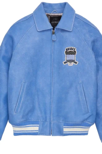 Avirex Denim Blue Leather Jacket