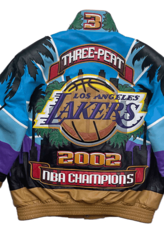 LAKERS 2002 3-PEAT NBA CHAMPIONSHIP GENUINE LEATHER JACKET