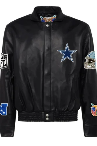 DALLAS COWBOYS FULL LEATHER JACKET Black