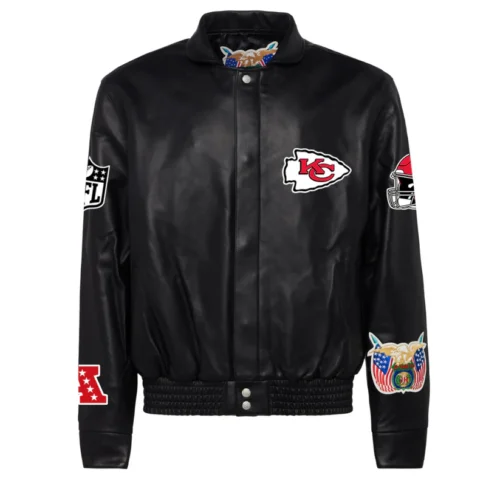 KANSAS CITY CHIEFS LEATHER JACKET Black