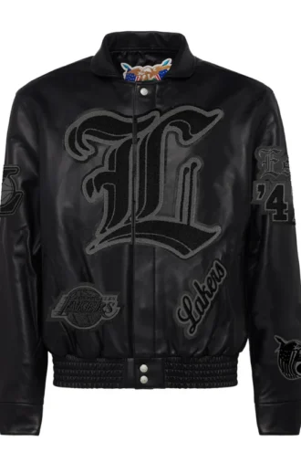 LOS ANGELES LAKERS FULL LEATHER JACKET Black