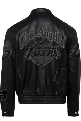 LOS ANGELES LAKERS FULL LEATHER JACKET Black