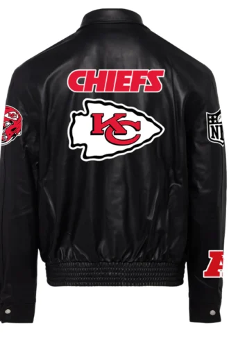 KANSAS CITY CHIEFS LEATHER JACKET Black