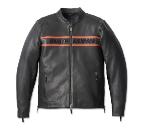 HARLEY DAVIDSON MENS VICTORY LANE LEATHER JACKET BLACK