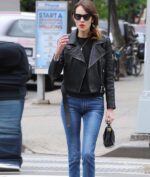 Alexa Chung Black Leather Jacket