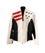 American Flag Leather Black Jacket