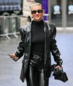 Ashley Roberts Black Leather Jacket