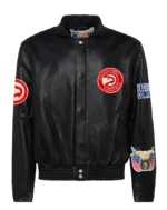 ATLANTA HAWKS FULL LEATHER JACKET Black