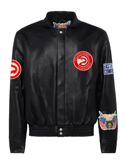 ATLANTA HAWKS FULL LEATHER JACKET Black