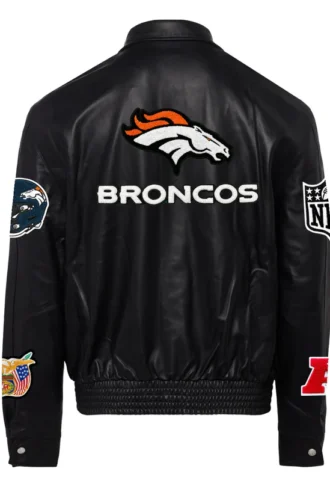 DENVER BRONCOS FULL LEATHER JACKET Black