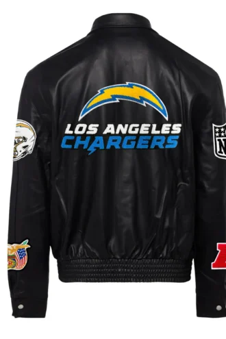 LOS ANGELES CHARGERS FULL LEATHER JACKET Black