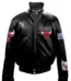CHICAGO BULLS FULL LEATHER PUFFER JACKET Blac