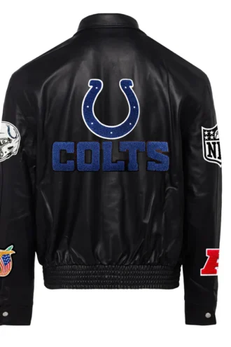 INDIANAPOLIS COLTS FULL LEATHER JACKET Black