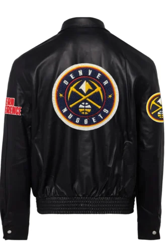 DENVER NUGGETS FULL LEATHER JACKET Black