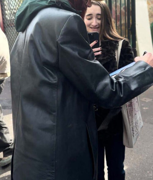 Dua Lipa Dark Green Long Coat