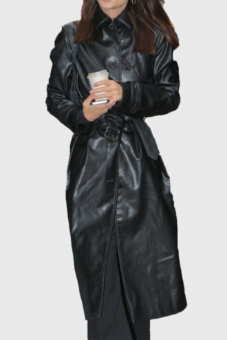 Emily Ratajkowski Black Long Coat