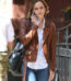 Emma Watson Brown Biker Leather Jacket