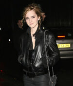 Emma Watson Leather Black Jacket