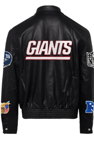 NEW YORK GIANTS FULL LEATHER JACKET Black