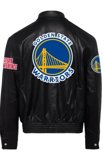 GOLDEN STATE WARRIORS FULL LEATHER JACKET Black