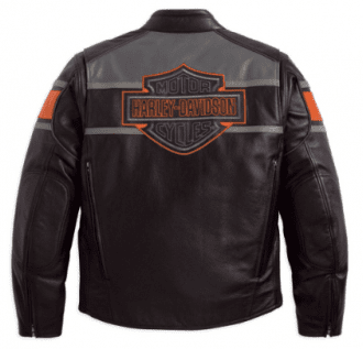 HARLEY DAVIDSON MEN’S BLACK BIKER MOTORCYCLE GENUINE LEATHER JACKET