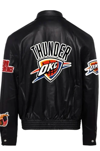 OKLAHOMA CITY THUNDER FULL LEATHER JACKET Black