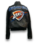 OKLAHOMA CITY THUNDER OLD ENGLISH FULL LEATHER JACKET Black