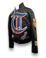 OKLAHOMA CITY THUNDER OLD ENGLISH FULL LEATHER JACKET Blac