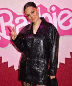 Jessie J Leather Black Blazer