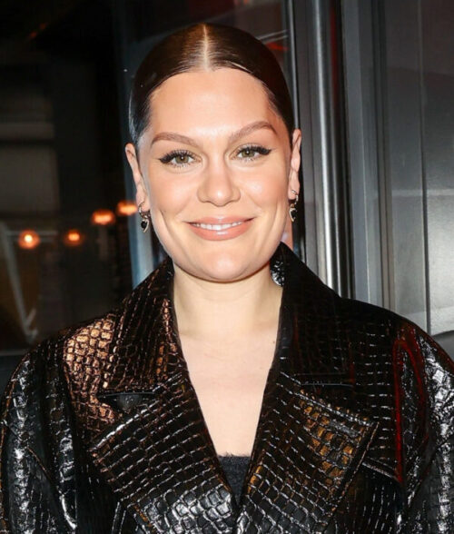 Jessie J Leather Black Blazer