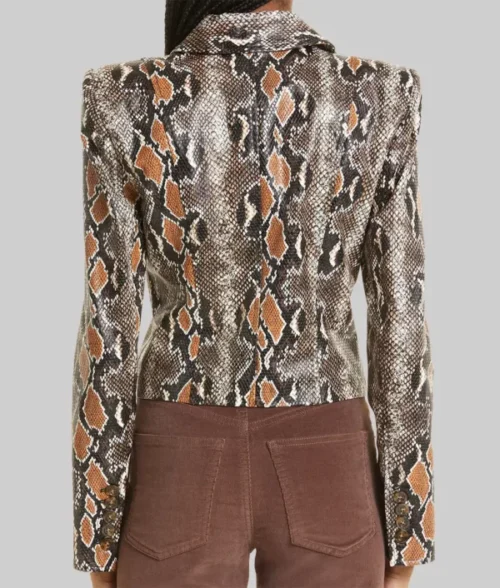 Kyle Richards Snake Pattern Leather Jacket